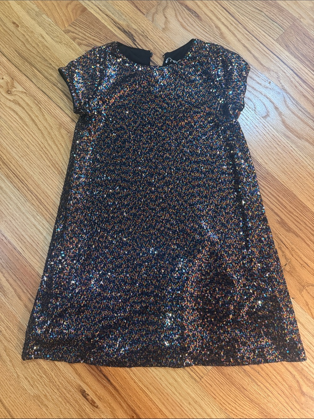 art class Black Sequin Short-Sleeve Party Dress